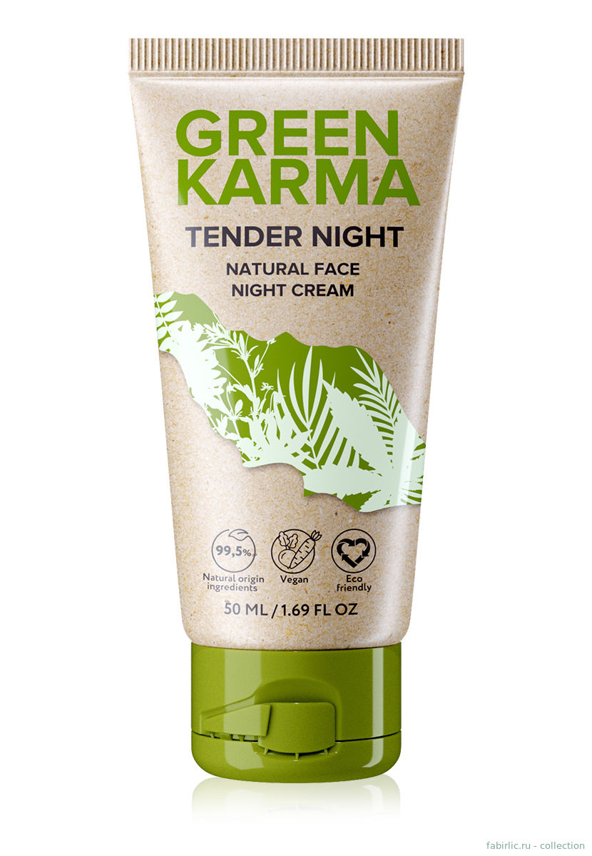 Натуральный ночной крем для лица Tender Night серии Green Karma