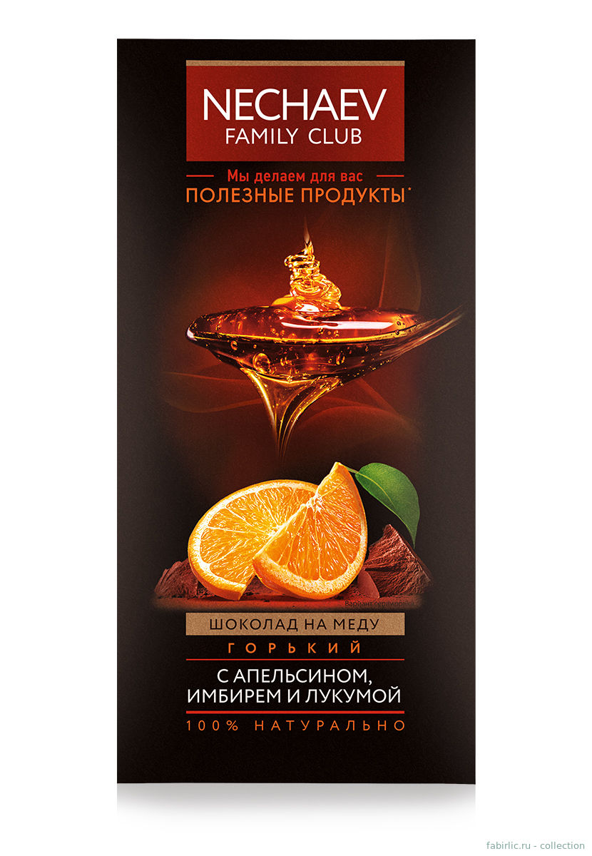 Шоколад на меду горький с апельсином, имбирем и лукумой Nechaev Family Club
