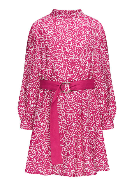 Faberlic 139G4101 Платье из вискозы с принтом и поясом для девочки